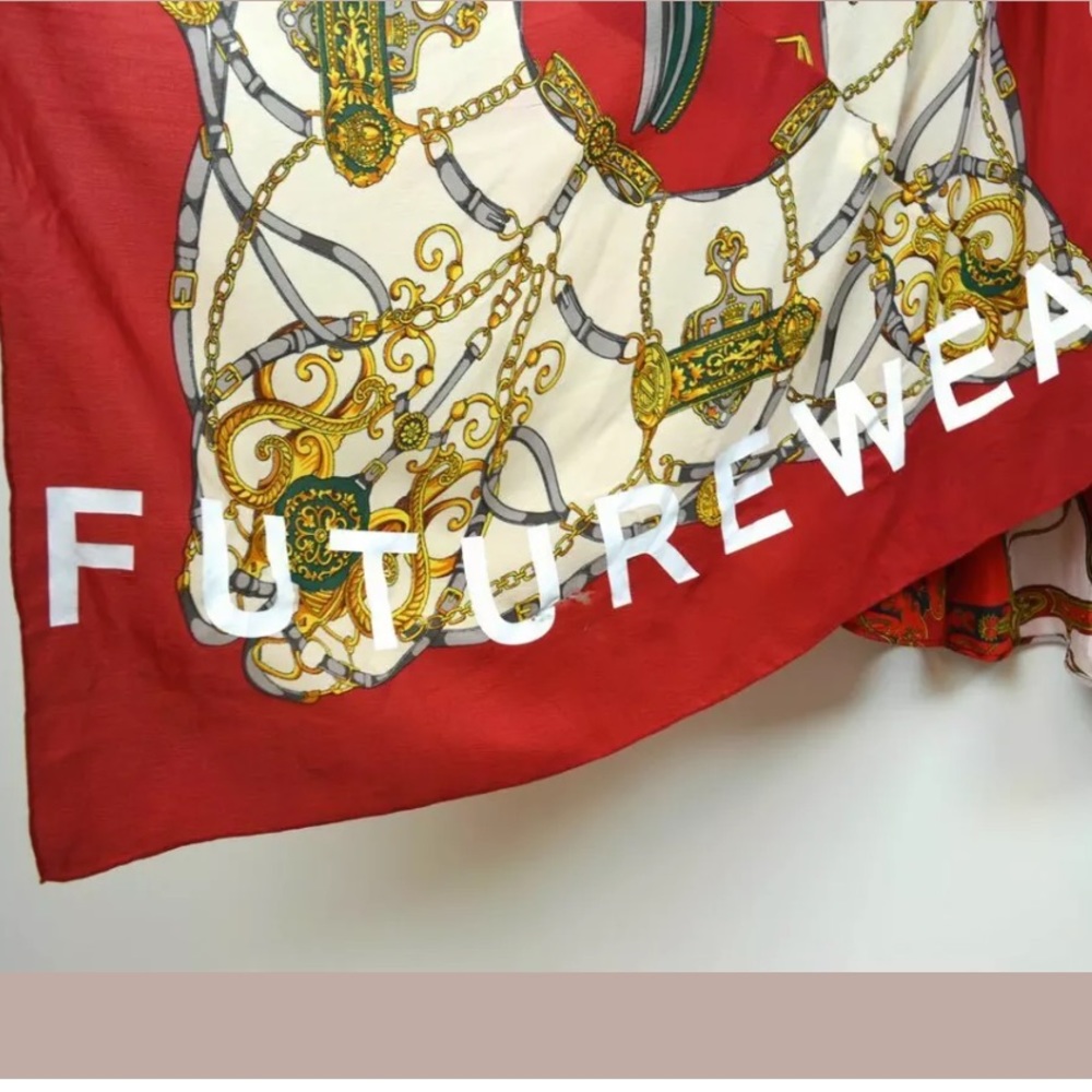 New MARINE SERRE Foulard Scarf Upcycle Drape Dress - Picture 5 of 8
